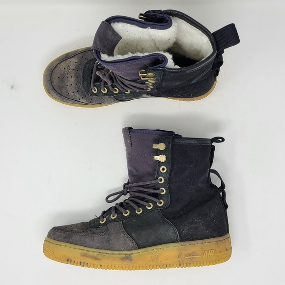 Nike SF AF1 Air Force One Sherpa Lined Boots Shoes Gray BV0130 001 size 9 PRM - Picture 3 of 11